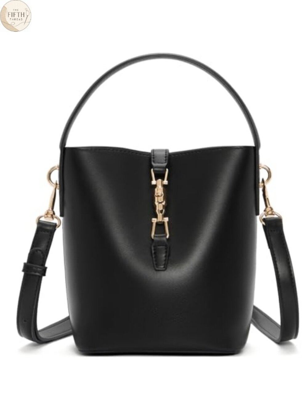 Small Bucket Bag Vegan Leather Suede Crossbody Purse Adjustable Strap